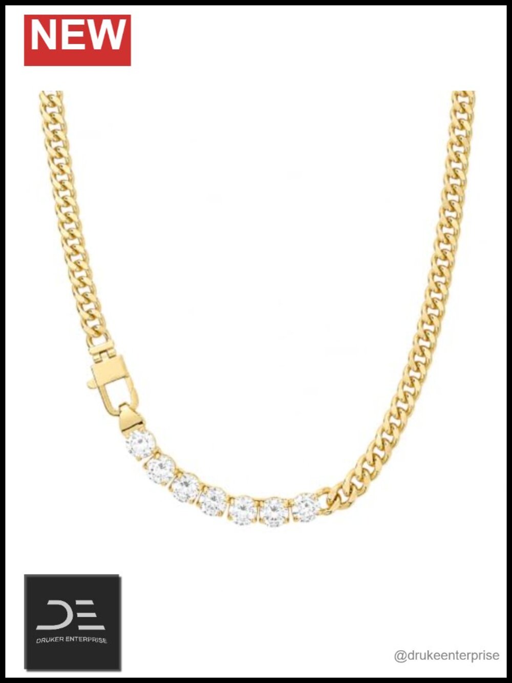 18K Gold Plated CZ Tennis Necklace for Women Waterproof Non-Tarnish Chain